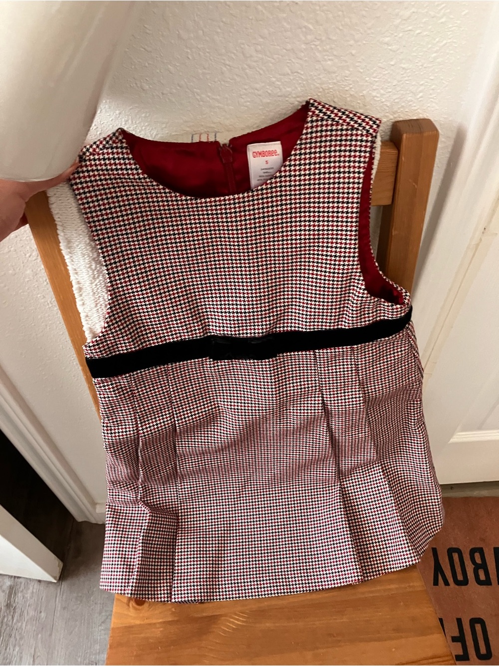 Gymboree Red and Black Houndstooth Girls' Sleeveless Top